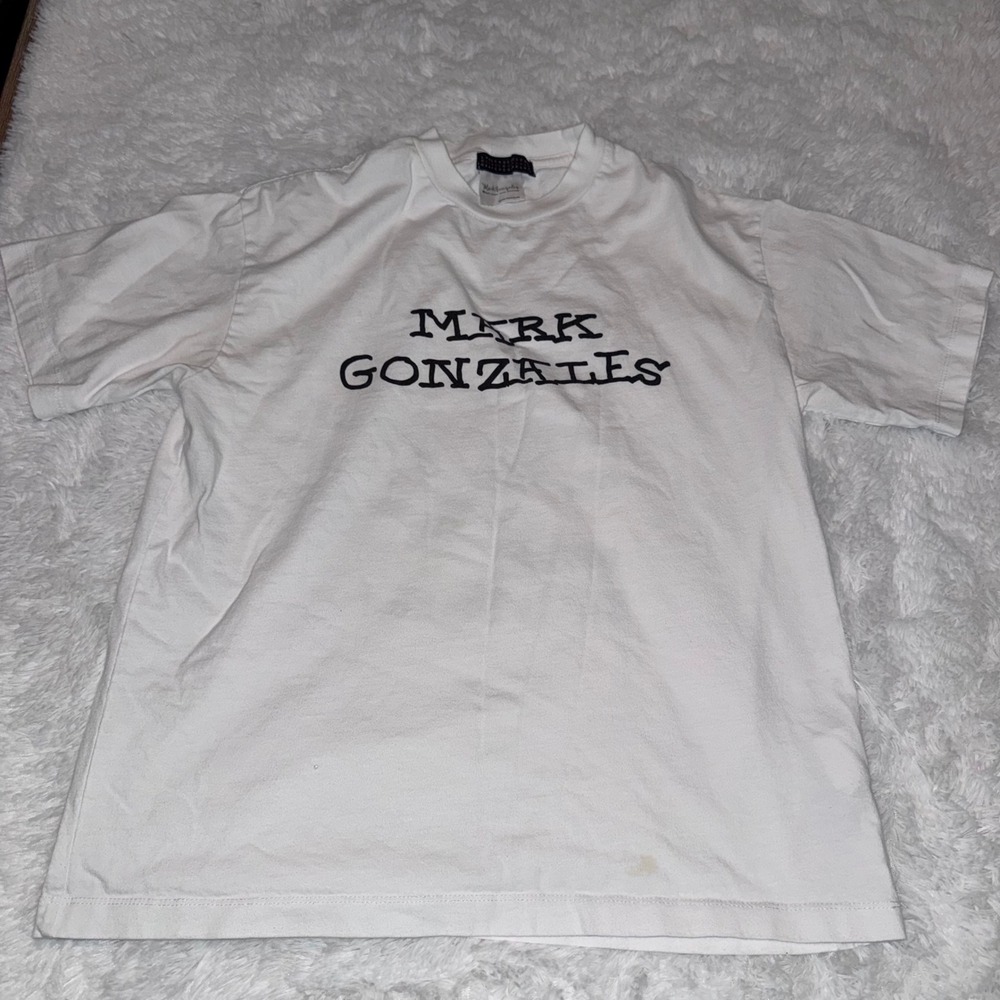 Mark Gonzales Graphic T-Shirt Mens L stains Don't Catch A Wave Skateboard Tee